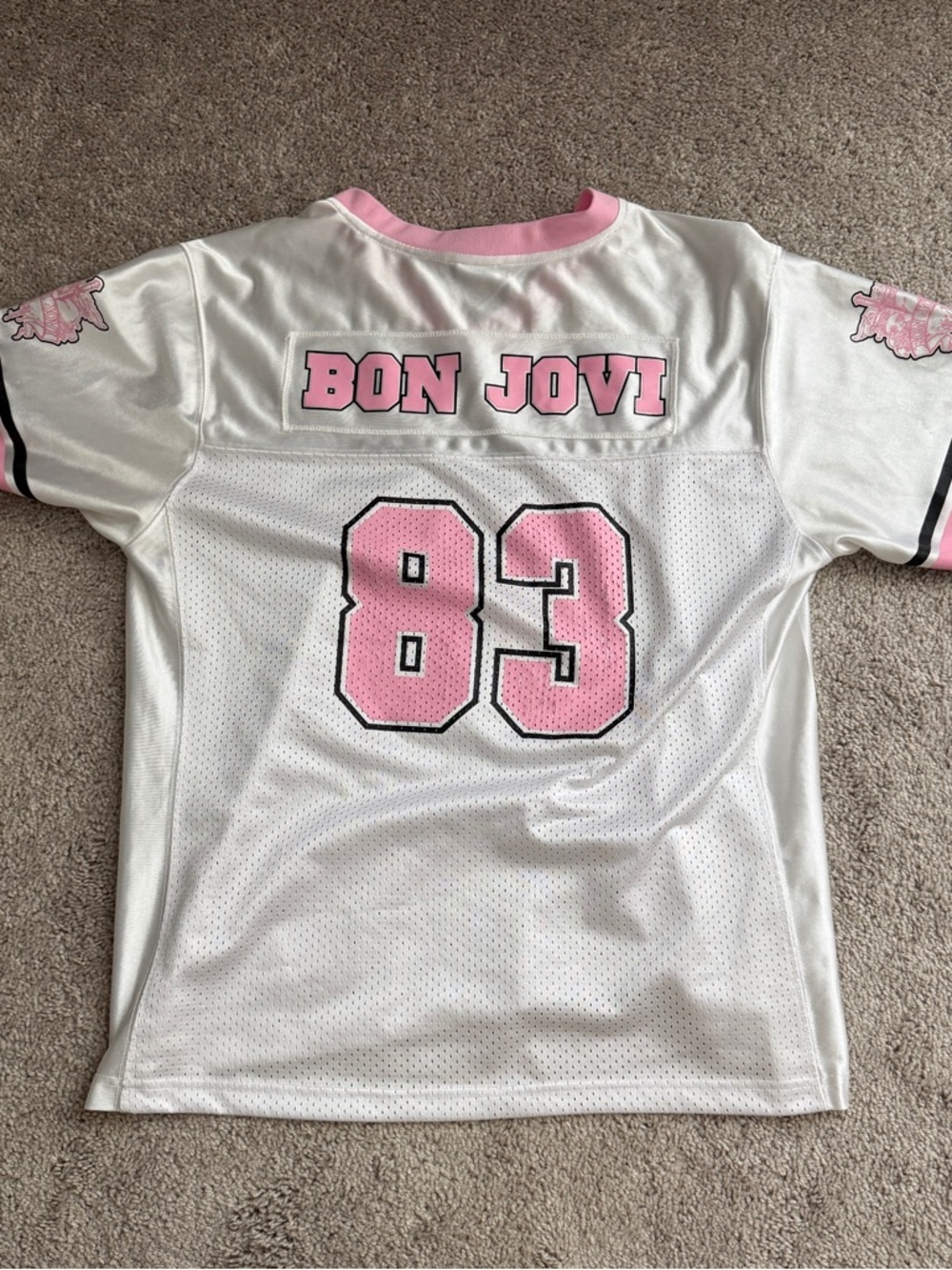 Bon Jovi Lost Highway Tour 2008 Women’s Jersey #83 White XXL Tag Fits L 21.5x27